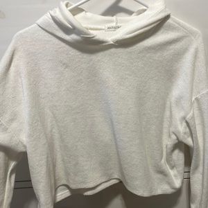 White cropped hooded shirt size medium